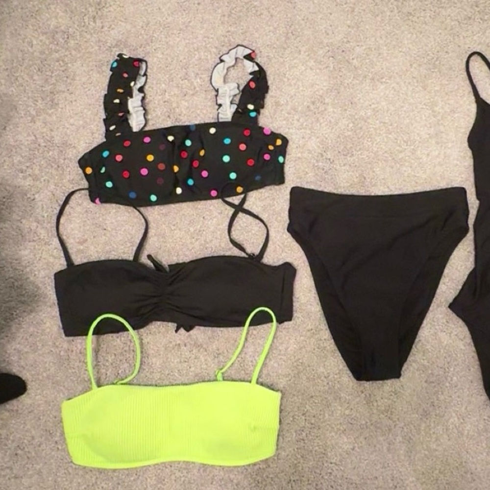 Colorful and Black Swimwear Set